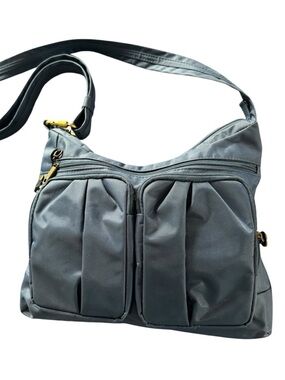 Travelon Anti-Theft Signature Twin Pocket Hobo Bag Style 42947 in blue